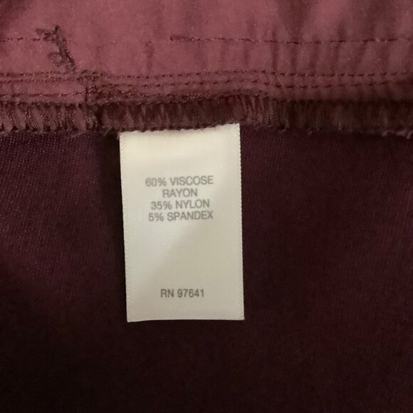 J. Jill Ponte Pencil Skirt Women Small Petite Burgundy Business Career Workwear - Picture 4 of 6